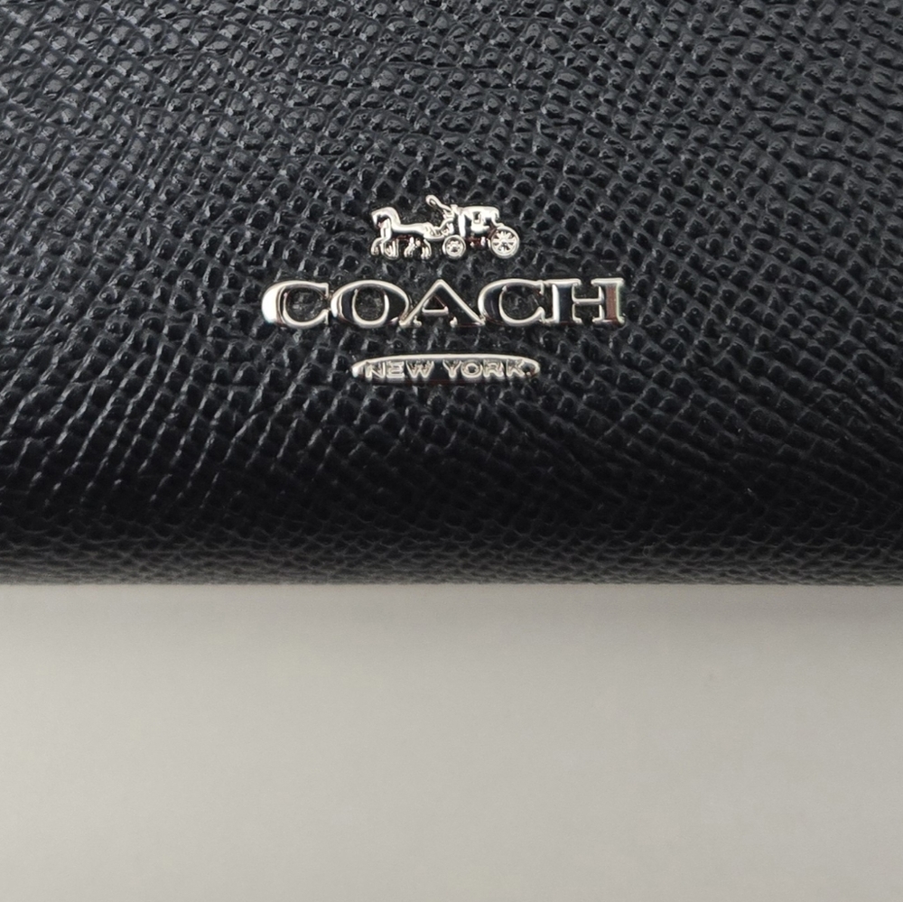 Coach Womens Medium Corner Zip Black Wallet - Picture 6 of 6